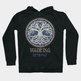 Norse Yggdrasil Pagan Tree of Life Viking Mythology Runes Hoodie